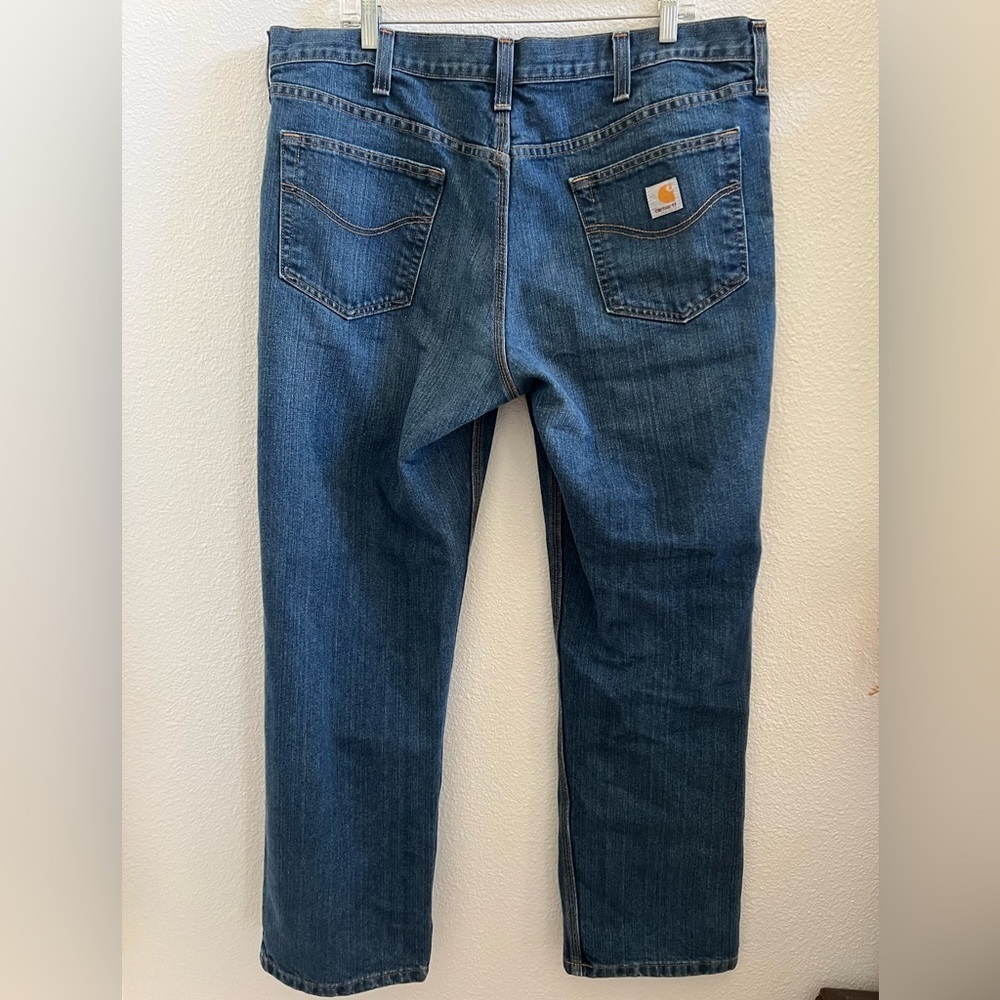 Carhartt 40 x 30 Blue Jeans Straight Traditional Fit Work Pants Casual Dark